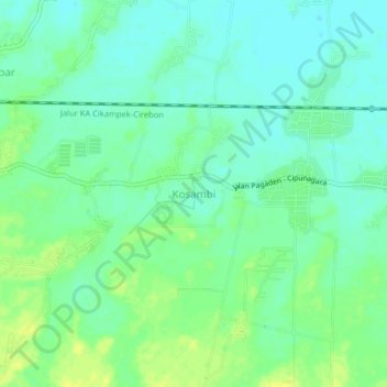 Kosambi topographic map, elevation, terrain