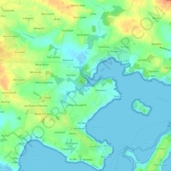 Pont Neuf topographic map, elevation, terrain