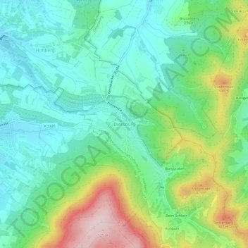 Diersburg topographic map, elevation, terrain