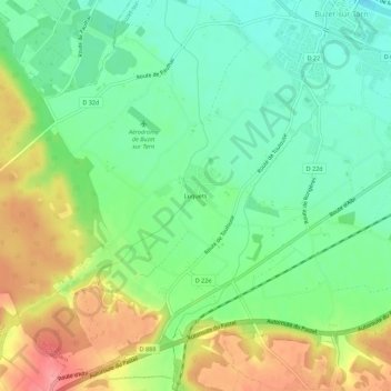 Luquets topographic map, elevation, terrain