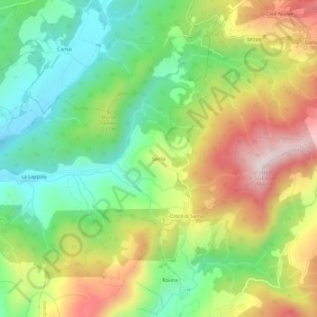 Sarna topographic map, elevation, terrain