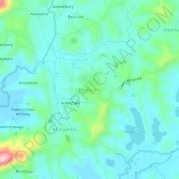 Manazary topographic map, elevation, terrain