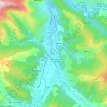 Vic d'Oust topographic map, elevation, terrain