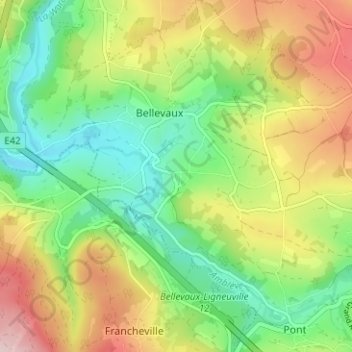 Lasnenville topographic map, elevation, terrain