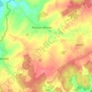 Jodenville topographic map, elevation, terrain