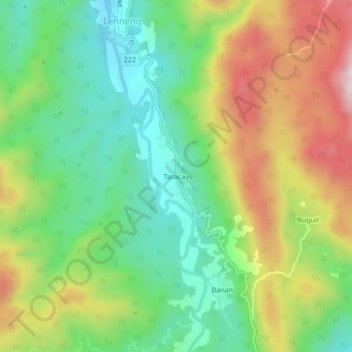 Taracay topographic map, elevation, terrain