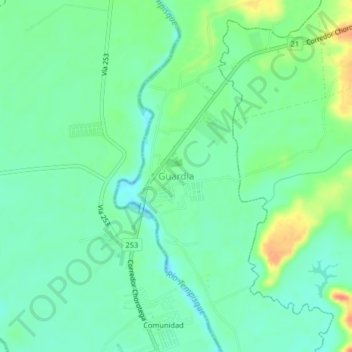 Guardia topographic map, elevation, terrain