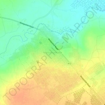 Metsimotlhabe topographic map, elevation, terrain