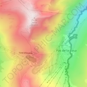 el Bullidor topographic map, elevation, terrain