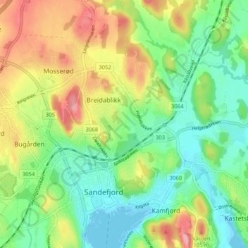 Sverstad topographic map, elevation, terrain