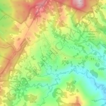 Vahibé topographic map, elevation, terrain