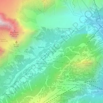 Lassy Damon topographic map, elevation, terrain