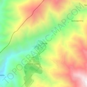 Tambilla topographic map, elevation, terrain