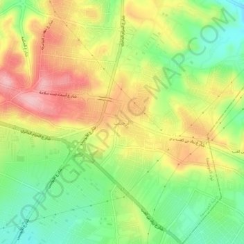 Al Rajib topographic map, elevation, terrain