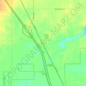 Alger topographic map, elevation, terrain