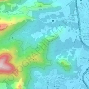 Pico do Urubu topographic map, elevation, terrain