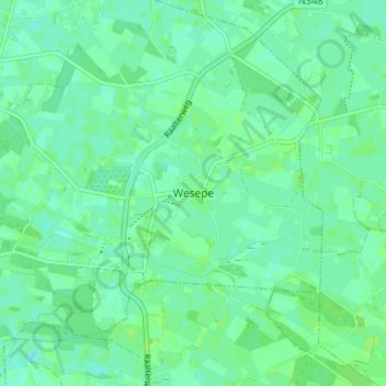 Wesepe topographic map, elevation, terrain