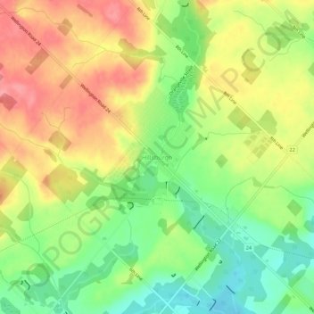 Hillsburgh topographic map, elevation, terrain