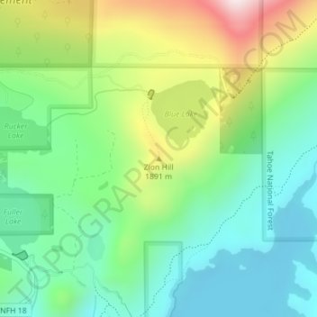 Zion Hill topographic map, elevation, terrain