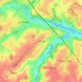 Genval topographic map, elevation, terrain