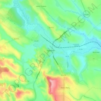 Dorohoi topographic map, elevation, terrain