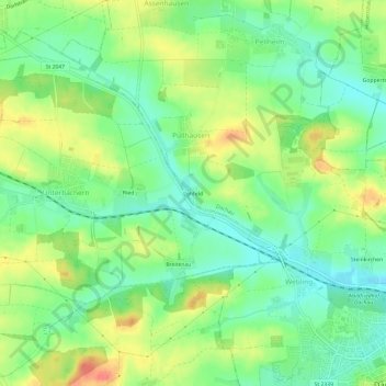 Lohfeld topographic map, elevation, terrain