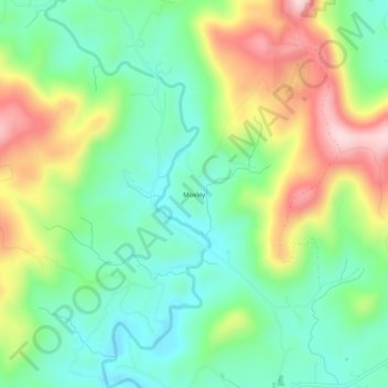 Moxley topographic map, elevation, terrain