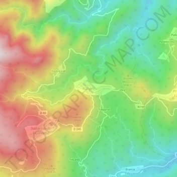 Acciani topographic map, elevation, terrain