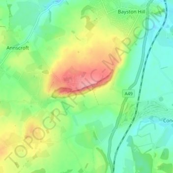 Lyth Hill topographic map, elevation, terrain