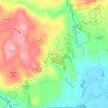 Perham Corner topographic map, elevation, terrain