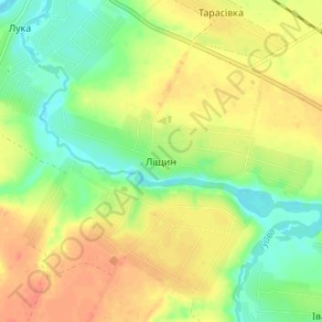 Lishchyn topographic map, elevation, terrain