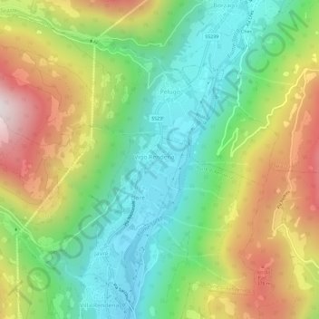 Vigo Rendena topographic map, elevation, terrain