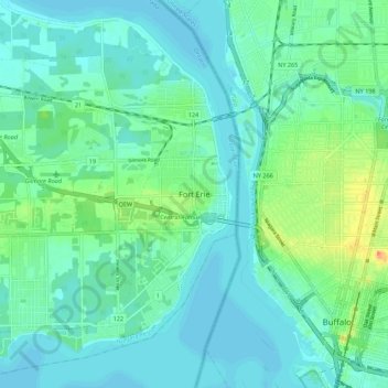 Fort Erie topographic map, elevation, terrain