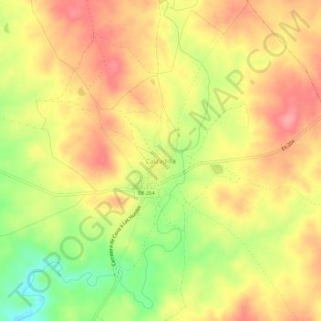 Calzadilla topographic map, elevation, terrain