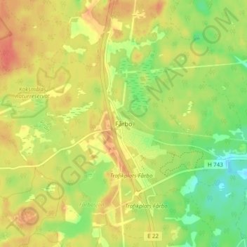 Fårbo topographic map, elevation, terrain