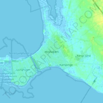 Höllviken topographic map, elevation, terrain