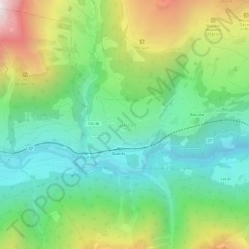 Guarda topographic map, elevation, terrain