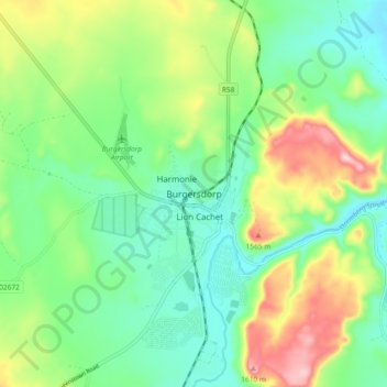 Burgersdorp topographic map, elevation, terrain