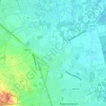 Voorshoven topographic map, elevation, terrain