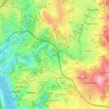Lagoa topographic map, elevation, terrain