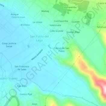Cusin topographic map, elevation, terrain