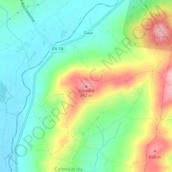 Colmeal topographic map, elevation, terrain