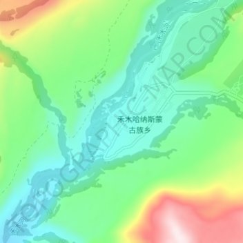 Kom topographic map, elevation, terrain
