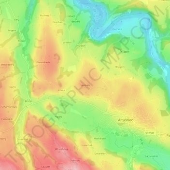 Strobels topographic map, elevation, terrain