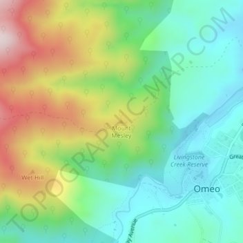 Mount Mesley topographic map, elevation, terrain