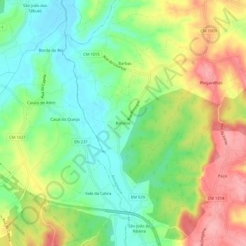Bonitos topographic map, elevation, terrain