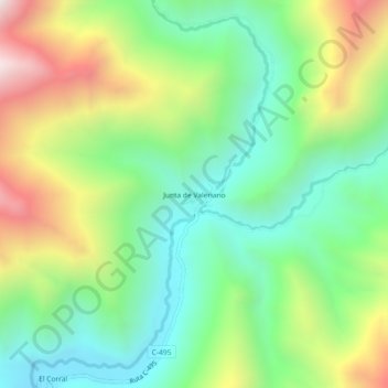 Junta de Valeriano topographic map, elevation, terrain