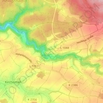 Neufels topographic map, elevation, terrain