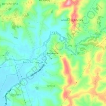 Andranovao topographic map, elevation, terrain