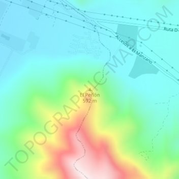 El Peñón topographic map, elevation, terrain